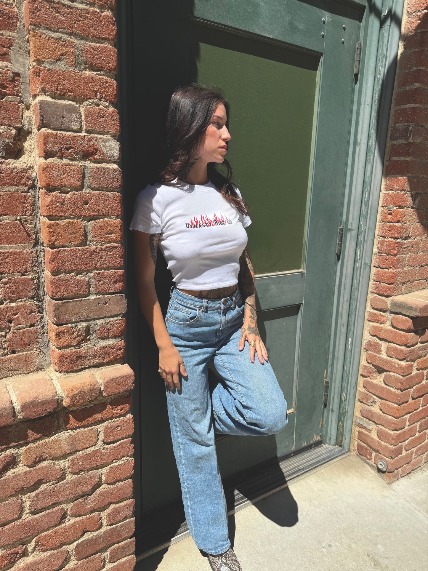 Women's "Flame Logo" Cropped Tee