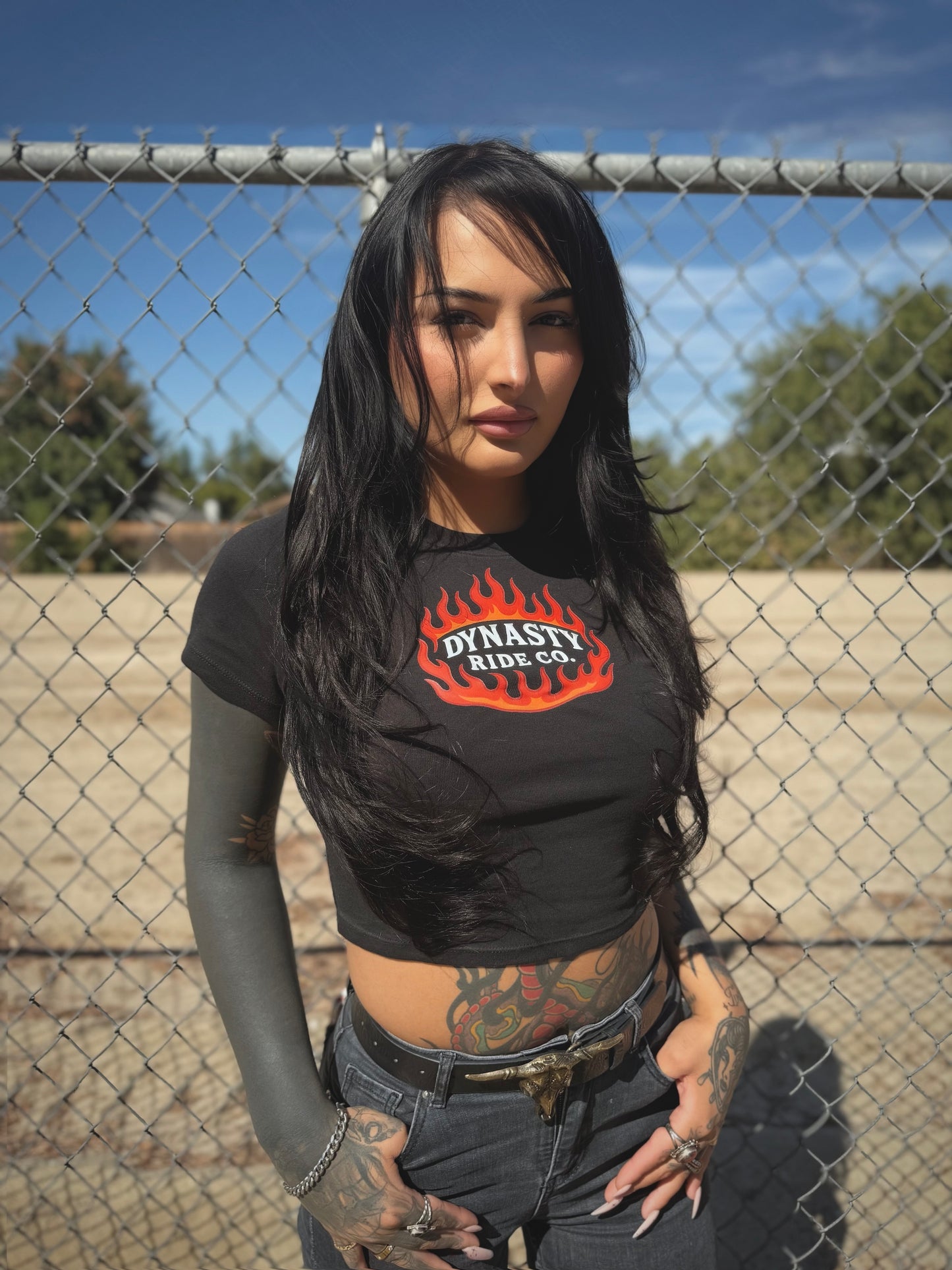 Women's "Flame On" Cropped Tee